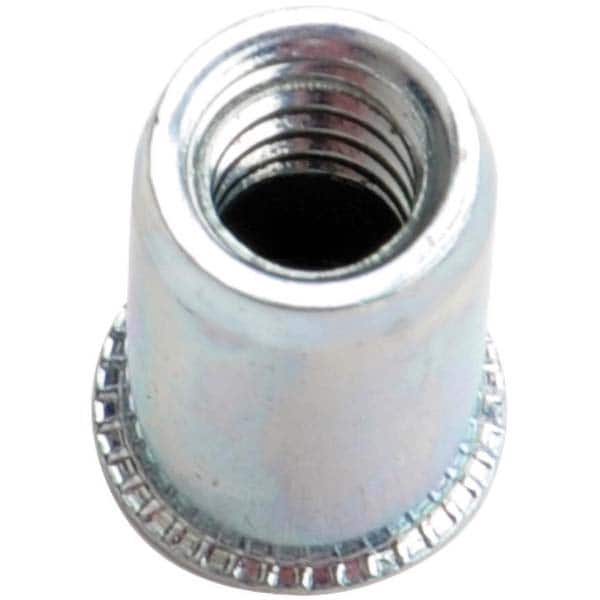 Rivet Nuts, Nut Type: Open End, Material: Steel, Head Type: Flange, Minimum Grip: 0.03 in, Drill Size (Inch): 0.313, Maximum Grip: 0.165 in MPN:M57455