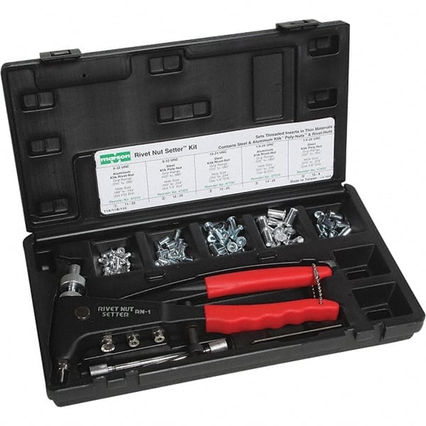 Riveter Kits, Kit Type: Manual Rivet Nut Tool , Minimum Rivet Size: #8 in  MPN:M39302