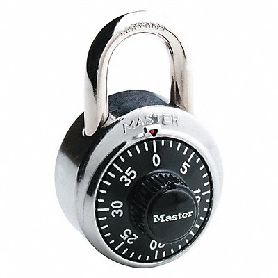 Combination Padlock 1 7/8in Round Silver MPN:1502