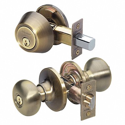 Knob Lockset Biscuit Style Antique Brass MPN:BCC0605KA4