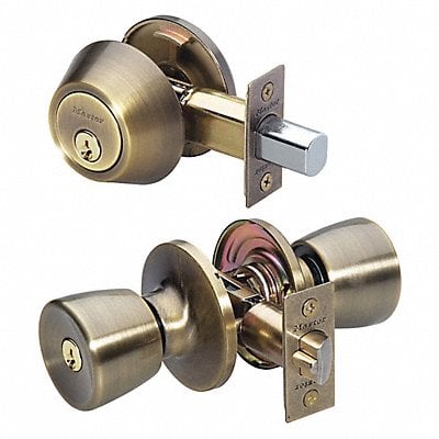 Knob Lockset Tulip Style Antique Brass MPN:TUC0605KA4