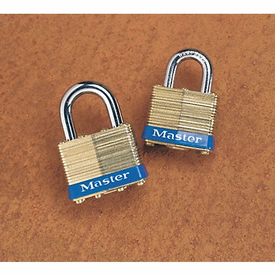 Keyed Padlock 5/8 in Rectangle Gold MPN:4KA-3202