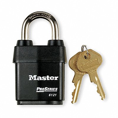 Keyed Padlock 7/8 in Rectangle Black MPN:6121KA-10G105