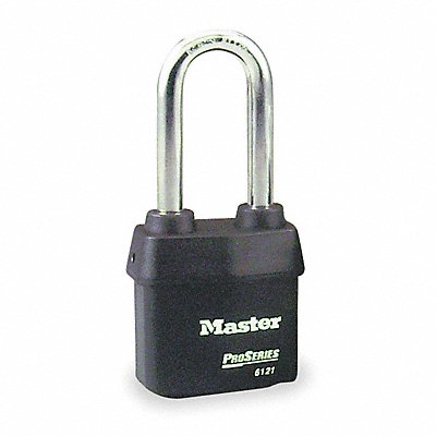 Keyed Padlock 7/8 in Rectangle Black MPN:6121NKALJ