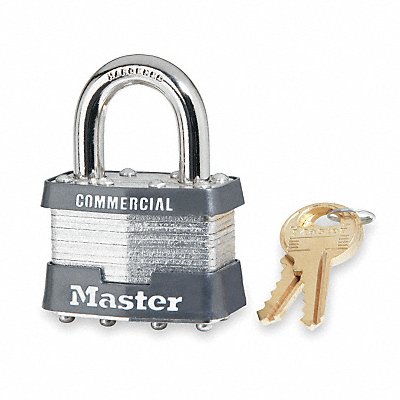 Keyed Padlock 3/4 in Rectangle Silver MPN:81