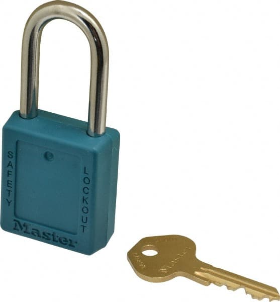 Lockout Padlock: Keyed Alike, Thermoplastic, Steel Shackle, Teal MPN:410KATEAL-4XX30