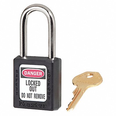 Lockout Padlock KD Black 1-3/4 H PK6 MPN:410S6BLK