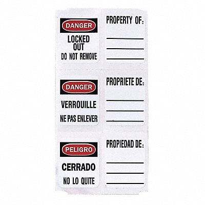 Write On Padlock Lbe 1.25x1in Vinyl PK49 MPN:0410-5701