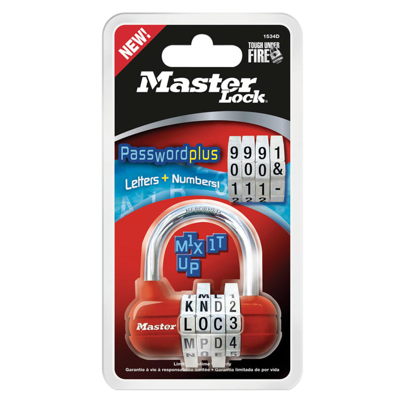 Master Lock Password Plus Combination Padlock, Assorted Colors (No Color Choice) (Min Order Qty 4) MPN:1534D