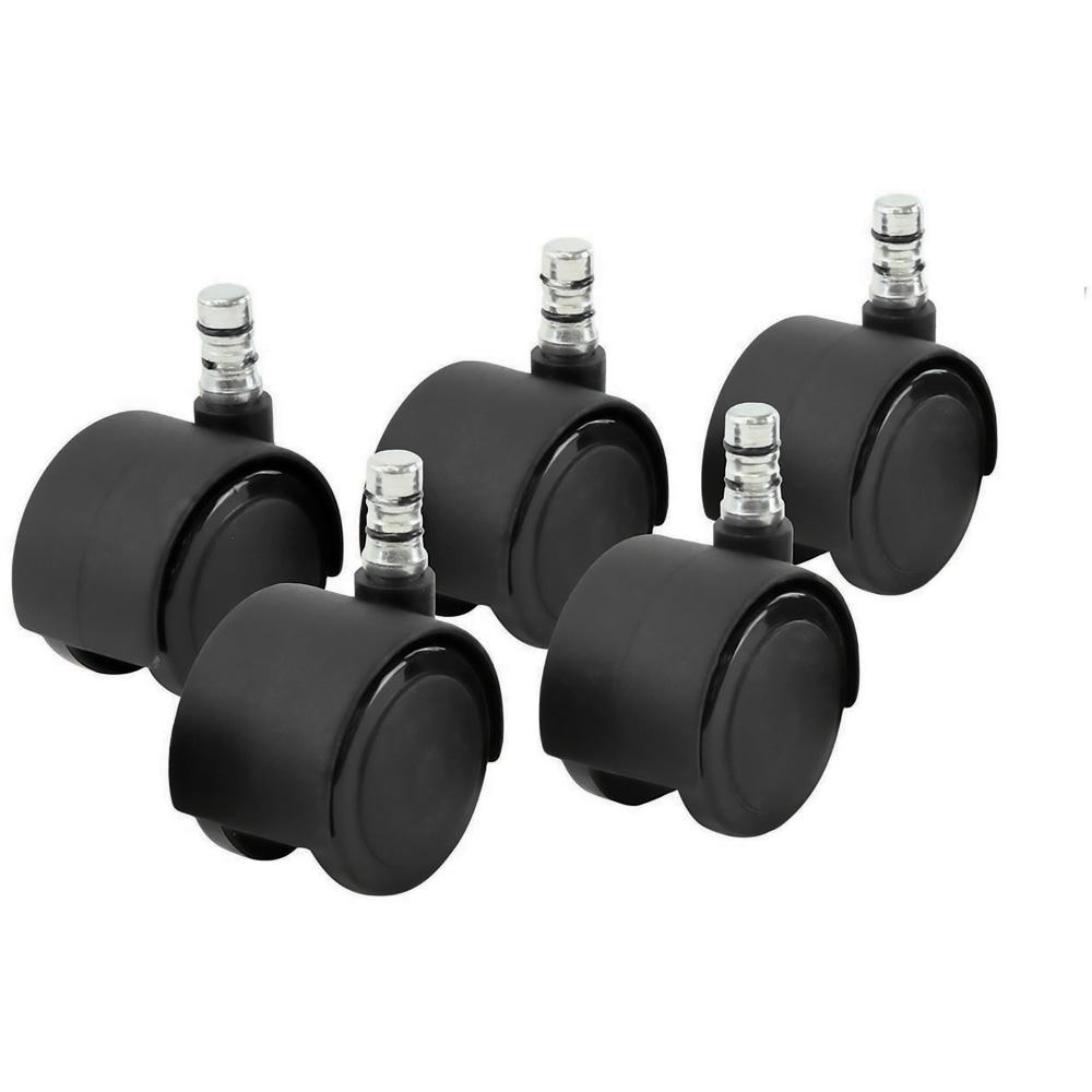 Master Caster Duet Noiseless Chair Mat Casters - 2in Diameter - 110 lb - Nylon - Matte Black - 5 / Set (Min Order Qty 2) MPN:64330