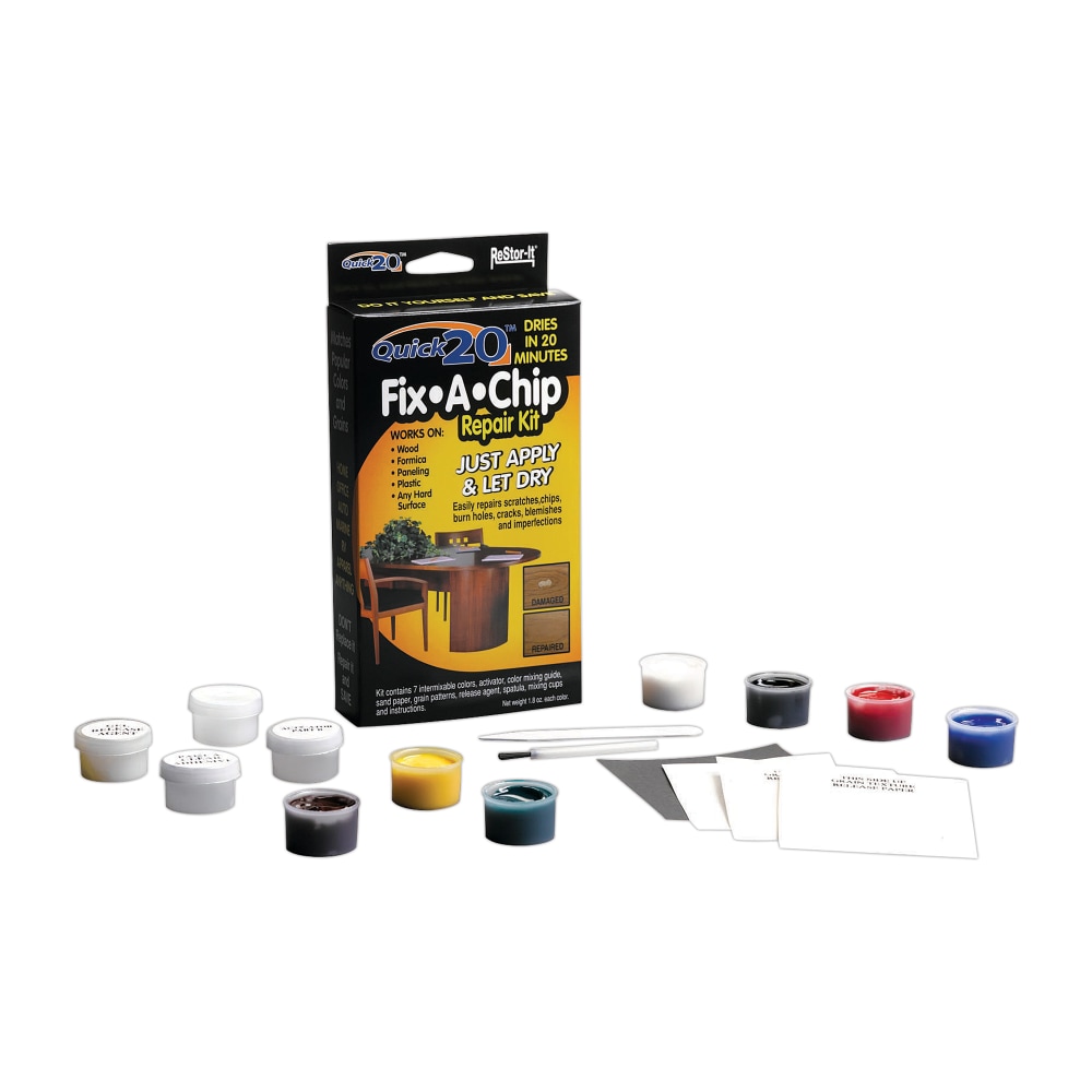 ReStor-it Quick20 Fix-A-Chip Repair Kit, 7 Intermixable Colors, Mixing Cup, Applicator, Color Mixing Guide (Min Order Qty 5) MPN:18084