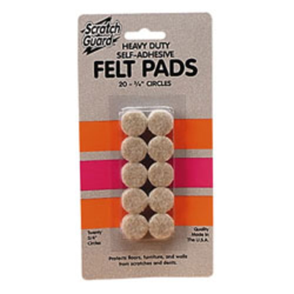 Master Caster Scratch Guard Self-Adhesive Felt Pads, 1in Diameter Circles, Pack Of 16 (Min Order Qty 13) MPN:88496