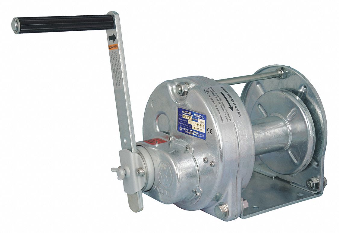 Hand Winch 660 lb 1st Layer Ld Cap. MPN:GM-3-GS-SI