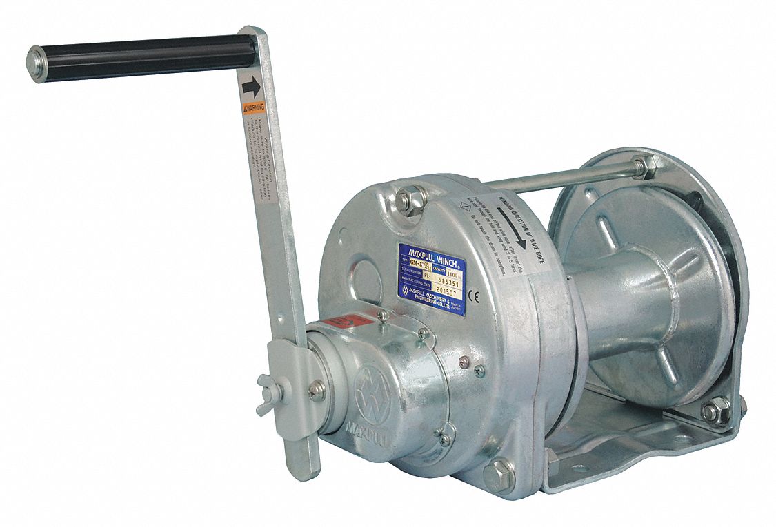 Hand Winch 1100 lb 1st Layer Ld Cap. MPN:GM-5-GS-SI