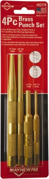 Assorted Brass Punch Kit Punch Set: 4 Pc, 0.1875 to 0.375