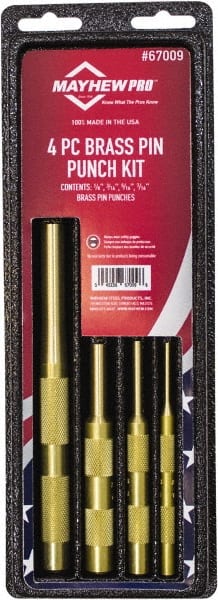 Brass Pin Punch Set: 4 Pc MPN:67009