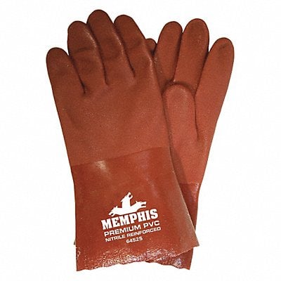 Chemical Gloves L Red Sandy PVC PK12 MPN:6452S