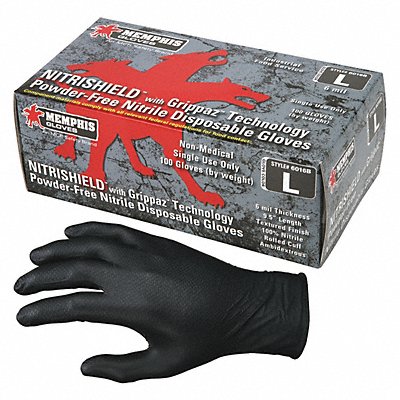 Disposable Glove Nitrile Black XXL PK100 MPN:6016BXXL