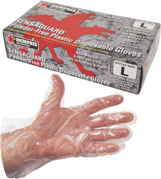 Disposable Gloves: X-Large, 0.4 mil Thick, Polyethylene, Industrial Grade MPN:5040XL