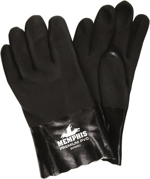 Chemical Resistant Gloves: Size Large, 28.00 Thick, Polyvinylchloride, Supported, MPN:6200SJ