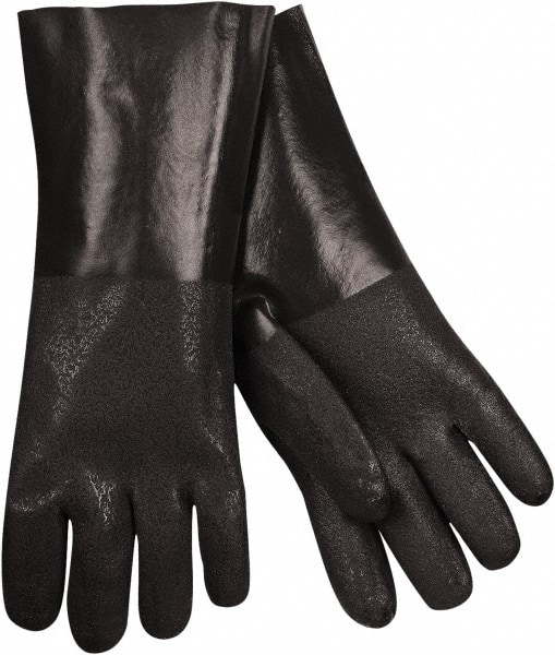 Chemical Resistant Gloves: Large, 43 mil Thick, Polyvinylchloride, Supported MPN:6514S
