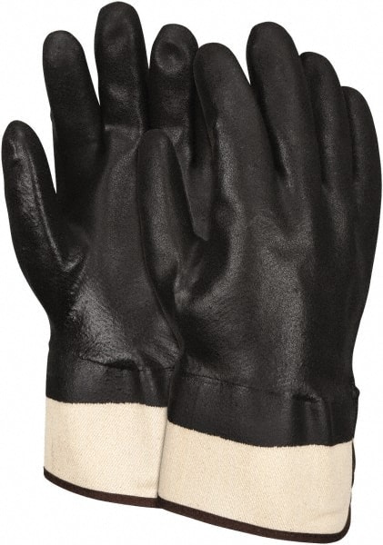 Chemical Resistant Gloves: Large, 50 mil Thick, Polyvinylchloride, Supported MPN:6521SC