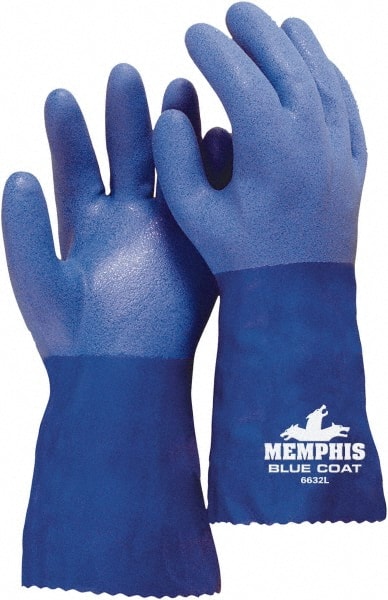 Chemical Resistant Gloves: Medium, 80 mil Thick, Polyvinylchloride, Supported MPN:6632M