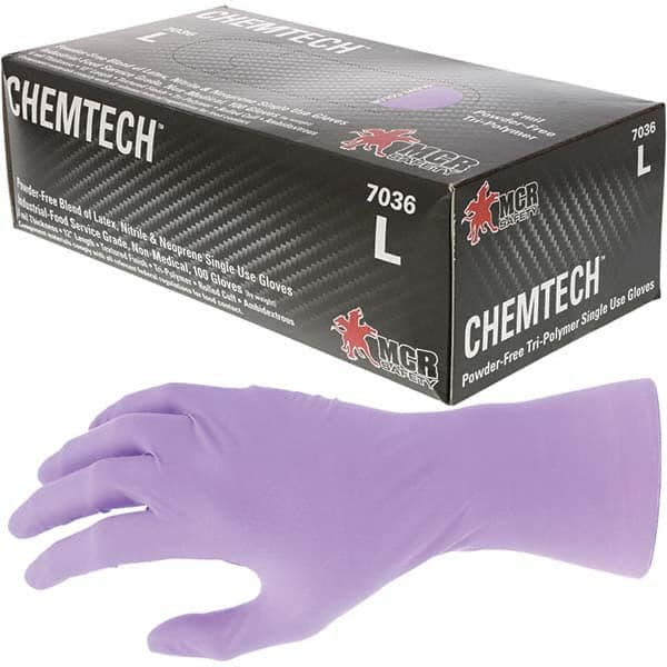 Disposable Gloves: Medium, 6 mil, Industrial Grade MPN:7036M