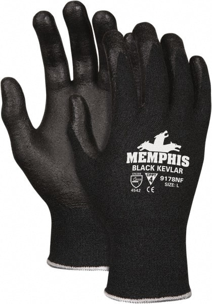 Cut & Abrasion-Resistant Gloves: Size L, ANSI Cut 4, Nitrile, Kevlar MPN:9178NFL