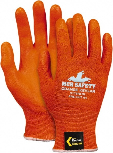 Cut & Puncture-Resistant Gloves: Size L, ANSI Cut A4, ANSI Puncture 3, Kevlar MPN:9178NFOL