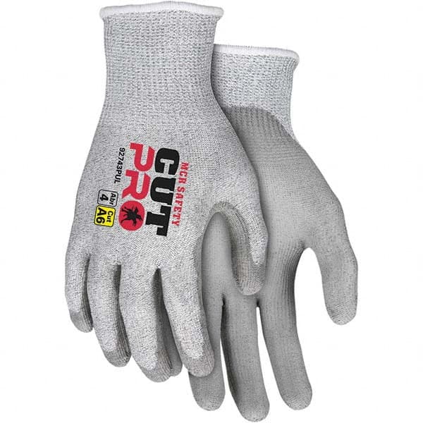 Cut, Puncture & Abrasive-Resistant Gloves: Size L, ANSI Cut A6, ANSI Puncture 4, Polyurethane, HPPE MPN:92743PUL