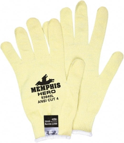 Cut-Resistant Gloves: Size L, ANSI Cut A6, Kevlar MPN:93840L