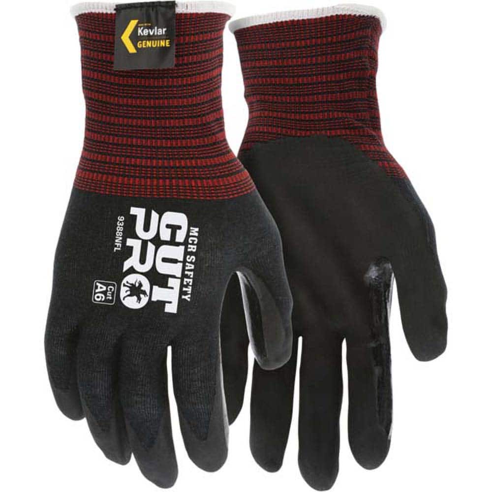 Cut-Resistant Gloves: Size L, ANSI Cut A6, Foam Nitrile, Kevlar MPN:9388NFL
