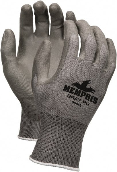 General Purpose Work Gloves: Medium, Polyurethane Coated, Polyurethane MPN:9666M