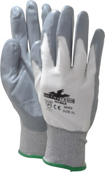 General Purpose Work Gloves: X-Large, Nitrile Coated, Nylon MPN:9683XL