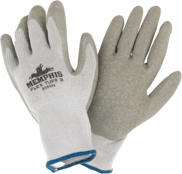 General Purpose Work Gloves: Medium, Latex Coated, Cotton Blend MPN:9688M