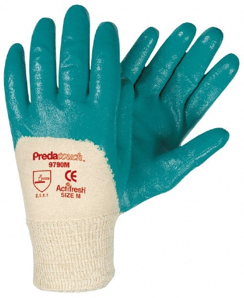 General Purpose Work Gloves: Small, Nitrile Coated, Cotton Interlock MPN:9790S