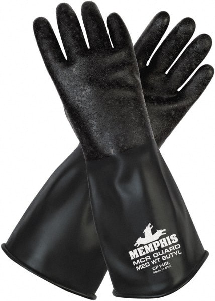 Chemical Resistant Gloves: Small, 14 mil Thick, Butyl, Unsupported MPN:CP14RS