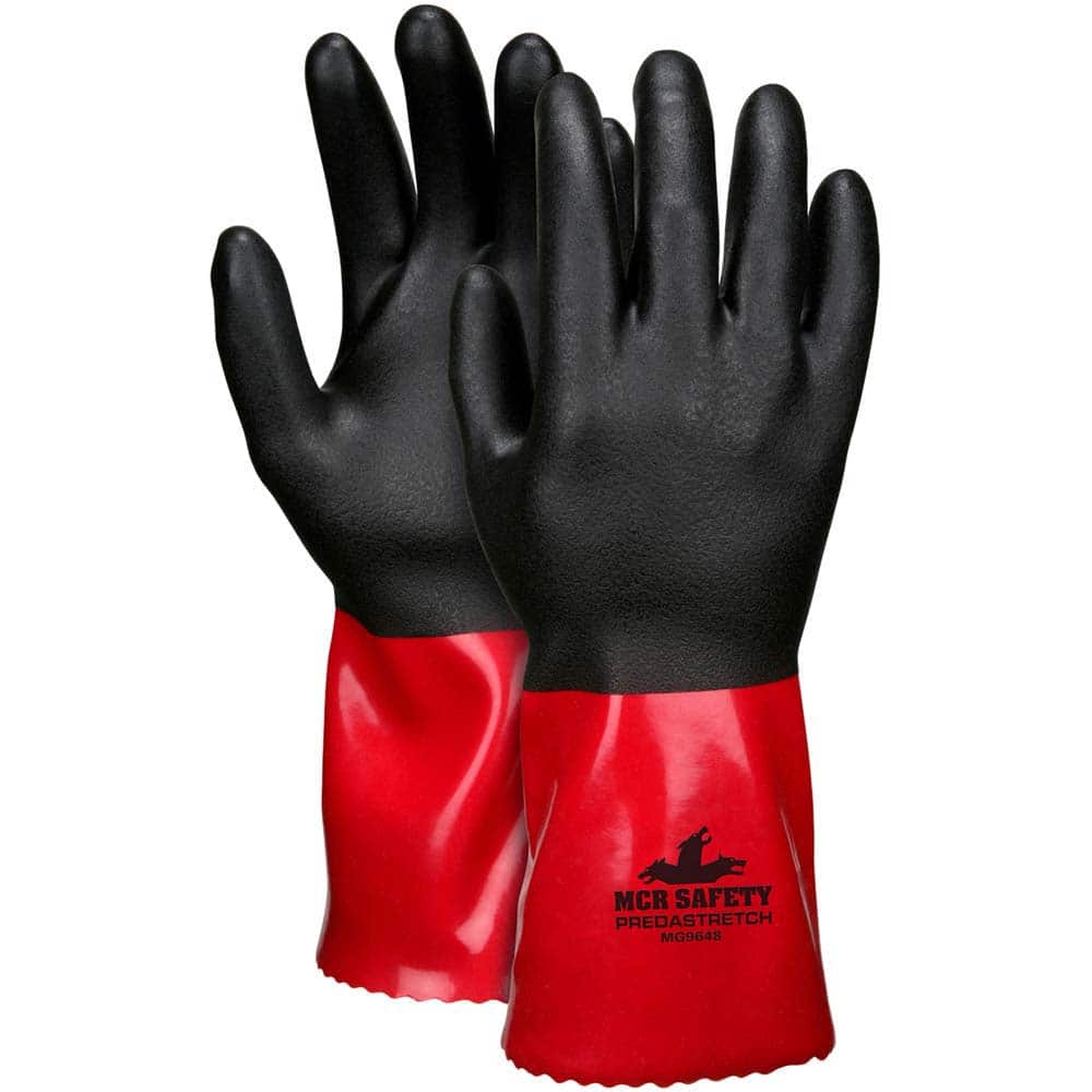 Chemical Resistant Gloves: Size Medium, 18 Thick, PVC, Supported, General Purpose Chemical-Resistant MPN:MG9648M