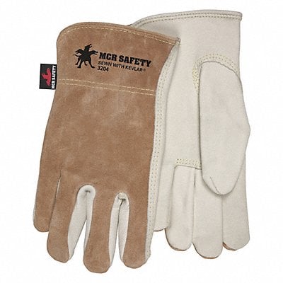 Leather Gloves Beige L PK12 MPN:3204L