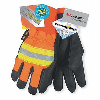 D1705 Leather Gloves Black/Orange XL PR MPN:34411XL