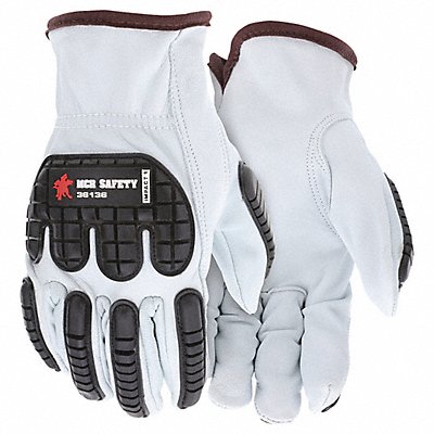 Leather Gloves White L PK12 MPN:36136L