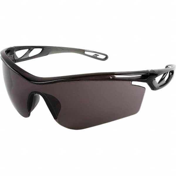 Safety Glass: Scratch-Resistant, Polycarbonate, Gray Lenses, Frameless, UV Protection MPN:CL412