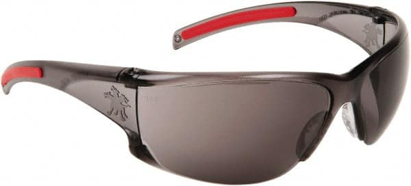 Safety Glass: Scratch-Resistant, Polycarbonate, Gray Lenses, Frameless, UV Protection MPN:HK112