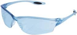 Safety Glass: Scratch-Resistant, Polycarbonate, Light Blue Lenses, Full-Framed, UV Protection MPN:LW213