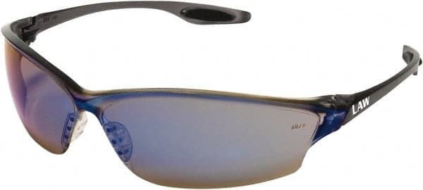 Safety Glass: Scratch-Resistant, Blue Mirror Lenses, Full-Framed MPN:LW218