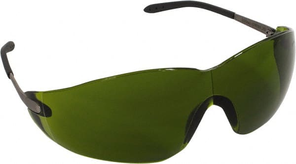 Safety Glass: Scratch-Resistant, Polycarbonate, Green Lenses, Frameless, UV Protection MPN:S21130