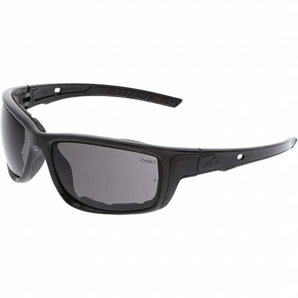 Safety Glass: Anti-Fog & Scratch-Resistant, Polycarbonate, Gray Lenses, Full-Framed, UV Protection MPN:SR512PF