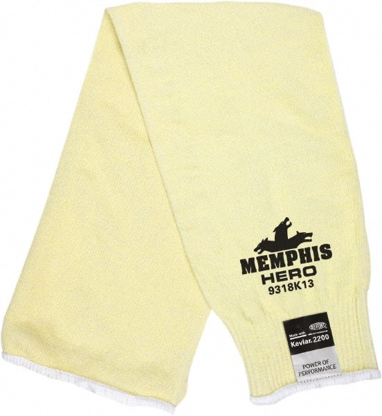 Cut-Resistant Sleeves: Size One Size Fits All, Kevlar & Nylon & Steel, Yellow MPN:9318K13