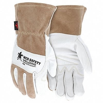 Welding Leather Glove Brown/White L PR MPN:4890L